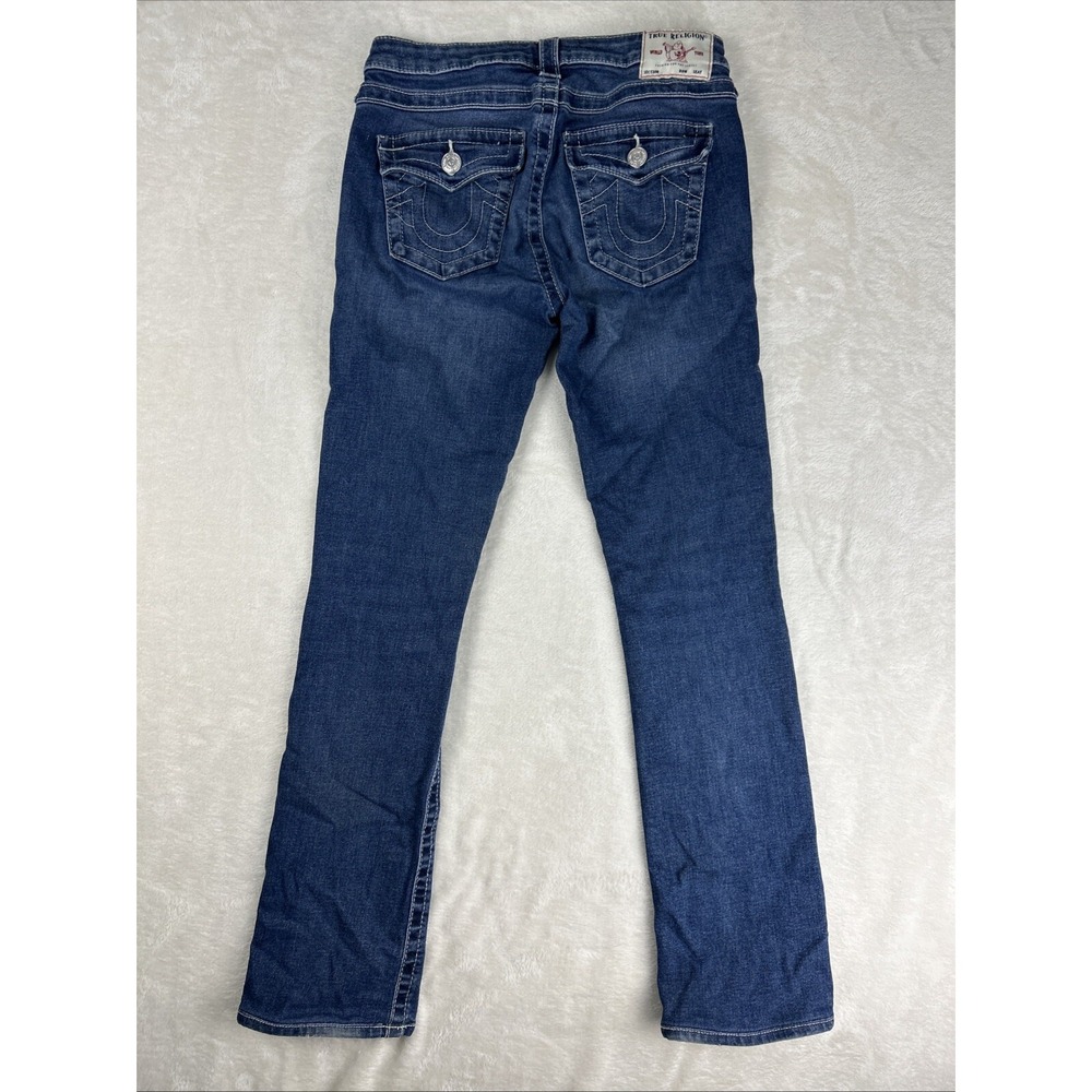 True Religion Billie Jeans Women's 27 X 29.5 Mid Rise Straight Stretch Flap - Picture 13 of 13